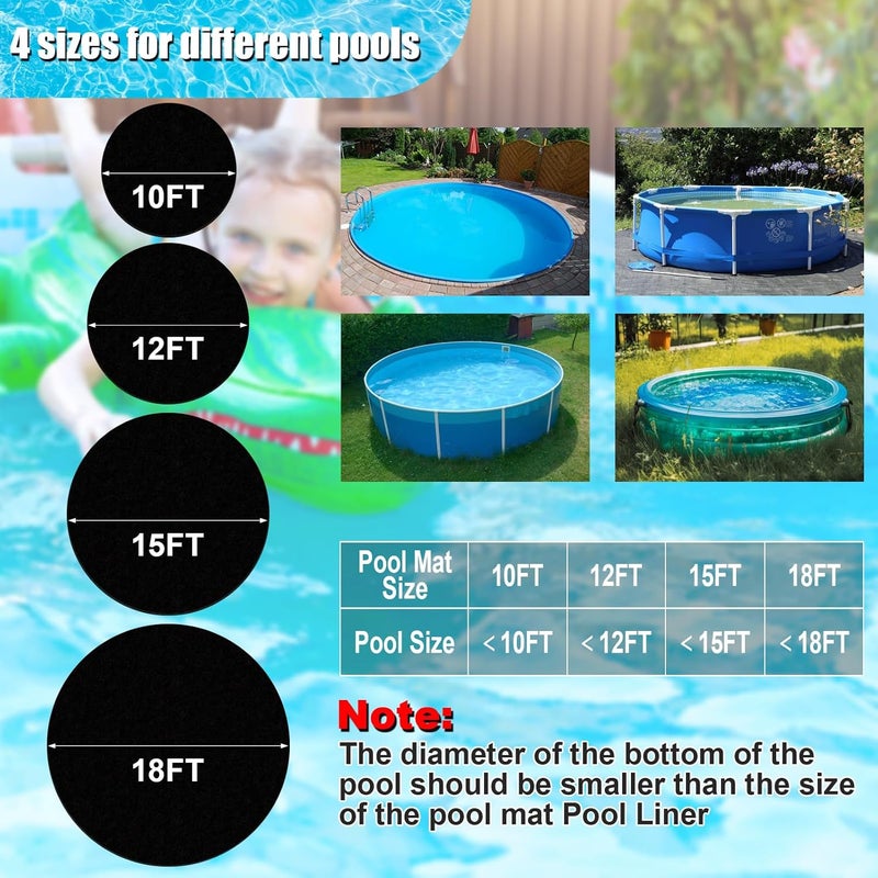 VICAMB 15ft Heavy Duty Round Pool Liner Pad for Above Ground Pool,Pool Ground Mat Under Pool Pad,Pool Bottom Liner Protector to Prevent Puncture and Extend Liner Life - Image 2